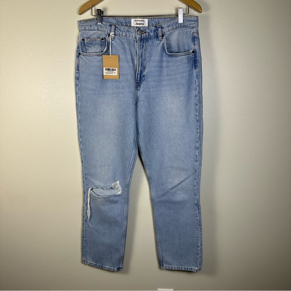 NWT REFORMATION Style Retro Women 31 Julia High Cigarette Tahoe‎ Distress Jean